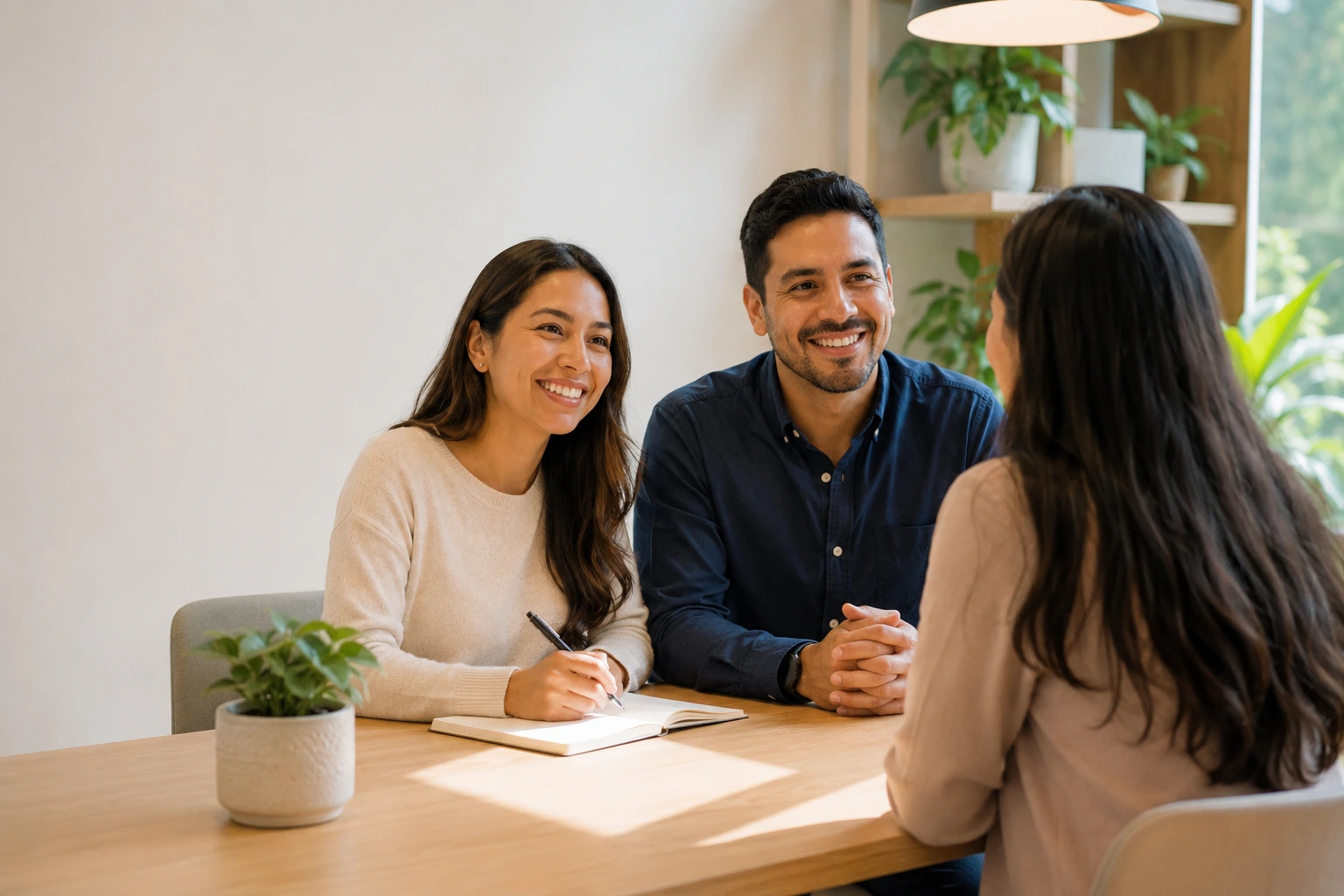 Personas conversando en un ambiente cercano de orientación y atención